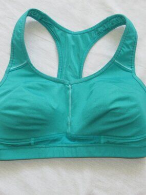 Athleta Sports Bra sz 34C Teal Green Hullabaloo High Impact Activewear Gym